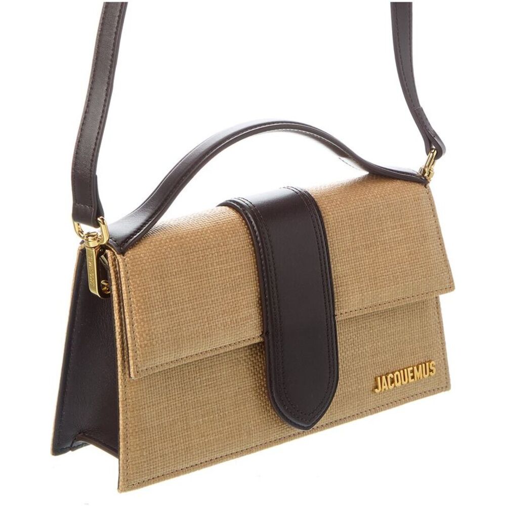 Jacquemus Bambino Large Leather-Trim Shoulder Bag, Brown - Picture 3 of 5